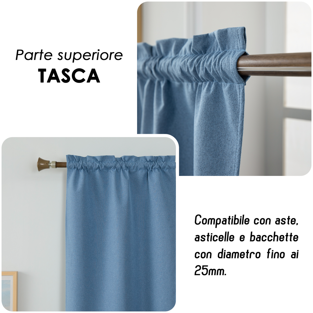 TENDA BARBADOS TOTALMENTE OSCURANTE 2X90X240CM DENIM