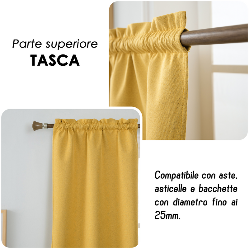 TENDA BARBADOS TOTALMENTE OSCURANTE 2X55X150CM GIALLO