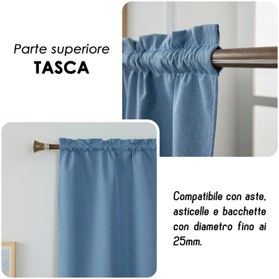 TENDA BARBADOS TOTALMENTE OSCURANTE 2X70X240CM DENIM