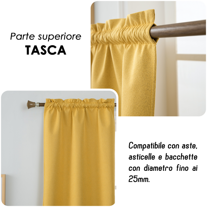 TENDA BARBADOS TOTALMENTE OSCURANTE 2X90X240CM GIALLO