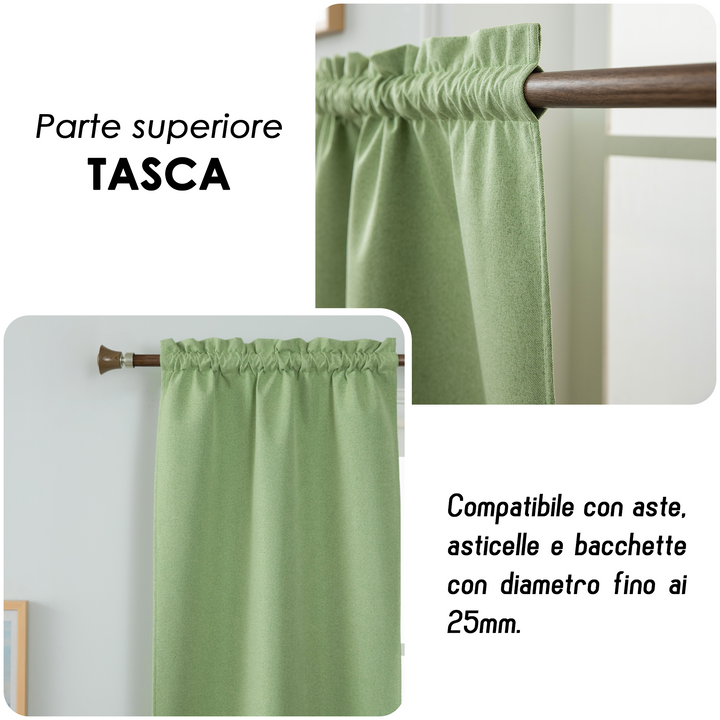 TENDA BARBADOS TOTALMENTE OSCURANTE 2X70X150CM VERDE
