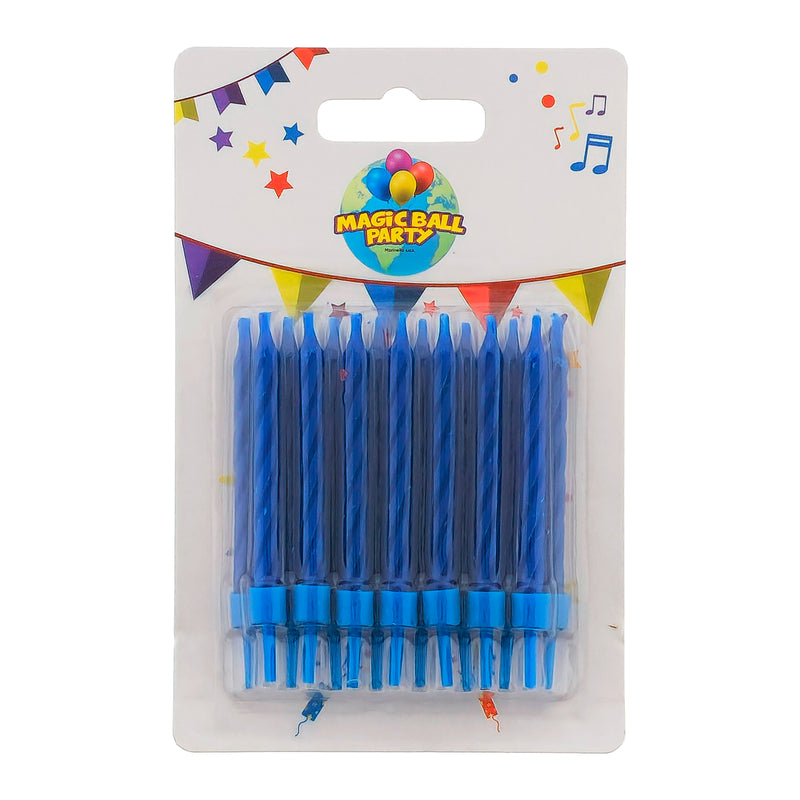 CANDELINE COMPLEANNO SPIRALATE 15PZ BLU