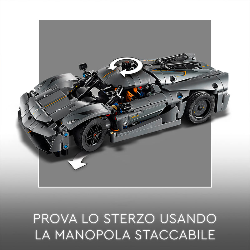 LEGO 42173 TECHNIC HYPERCAR KOENIGSEGG JESKO ABSOLUT GRIGIA