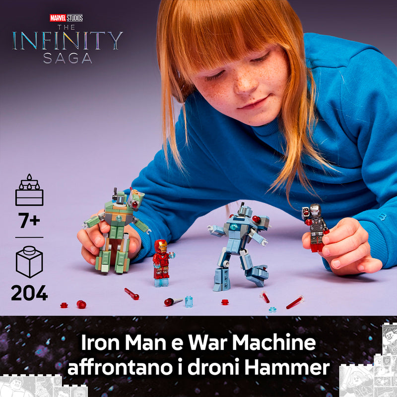 LEGO 76320 IRON MAN E WAR MACHINE CONTRO I DRONI DI HAMMER