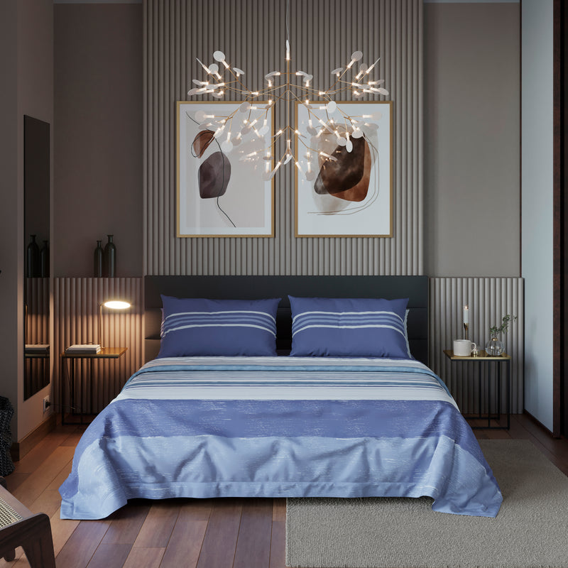 COMPLETO LETTO GENTLEMAN - ONDA BLU