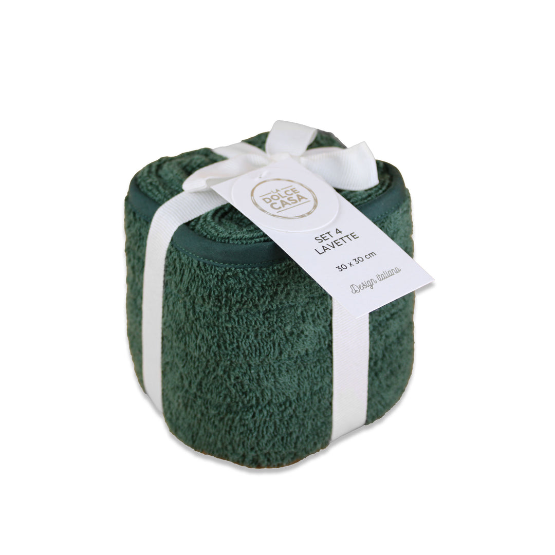 SET 4 LAVETTE 30X30CM IN CESTINO REGALO
