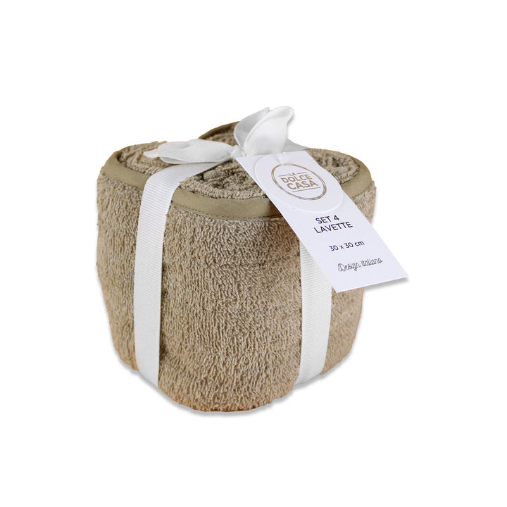 SET 4 LAVETTE 30X30CM IN CESTINO REGALO
