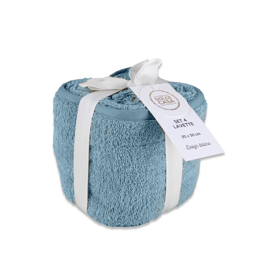 SET 4 LAVETTE 30X30CM IN CESTINO REGALO