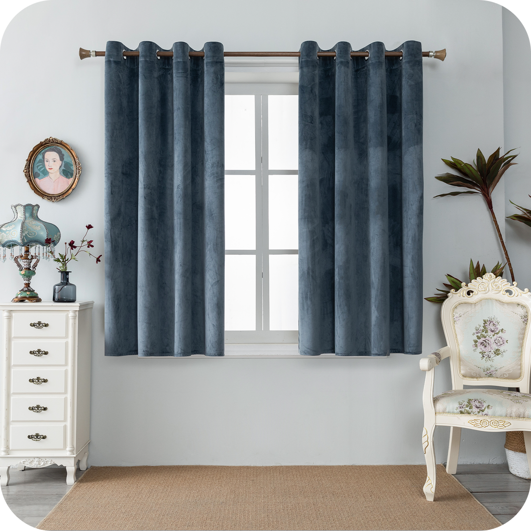 TENDA ADELAIDE OSCURANTE IN VELLUTO 1 PANNELLO 140X150CM GRIGIO