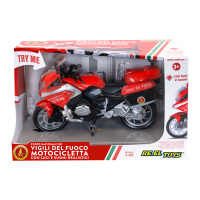 MOTOCICLETTA VIGILI DEL FUOCO CON LUCI E SUONI