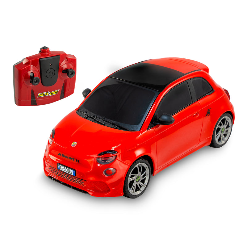 AUTO RADIOCOMANDATA FIAT ABARTH 500E 1:24 CON LUCI
