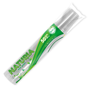 50 BICCHIERI TRASPARENTI R-PET NATURIA 300 ML