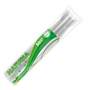 50 BICCHIERI TRASPARENTI R-PET NATURIA 500 ML
