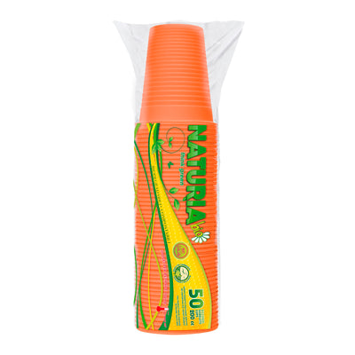 50 BICCHIERI BIODEGRADABILI NATURIA BIO 200 ML
