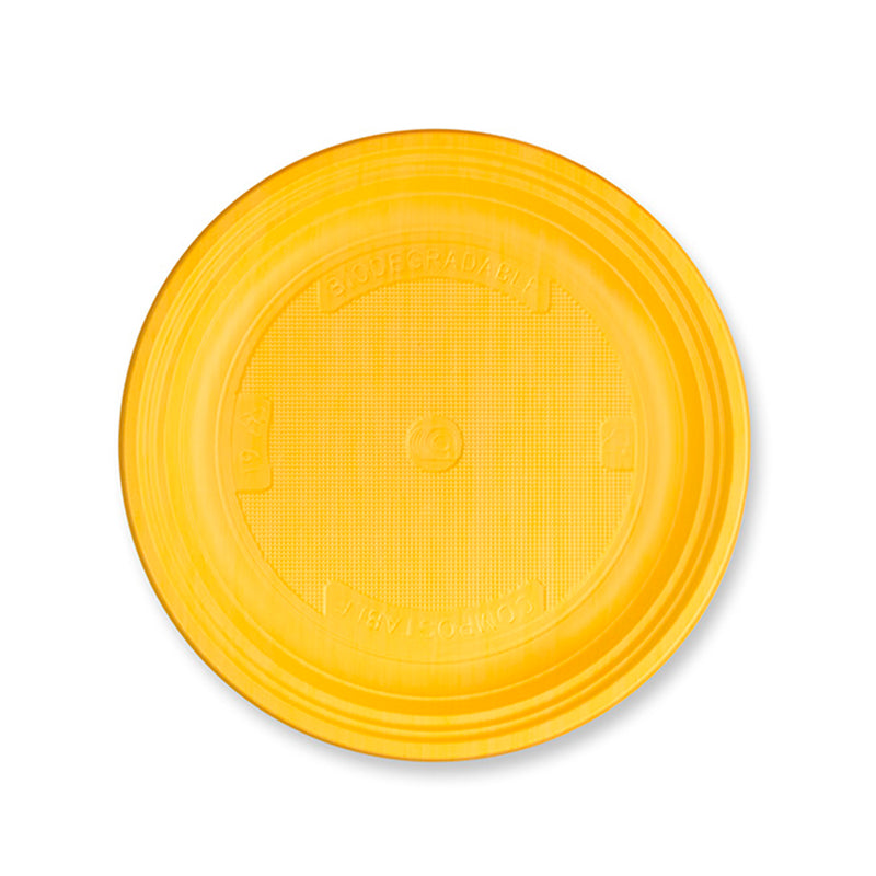 25 PIATTI DESSERT GIALLI BIODEGRADABILI NATURIA BIO Ø 17 CM