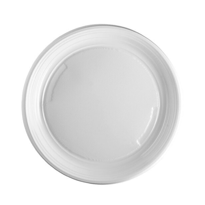 25 PIATTI PIANI BIANCHI BIODEGRADABILI NATURIA BIO Ø 20 CM