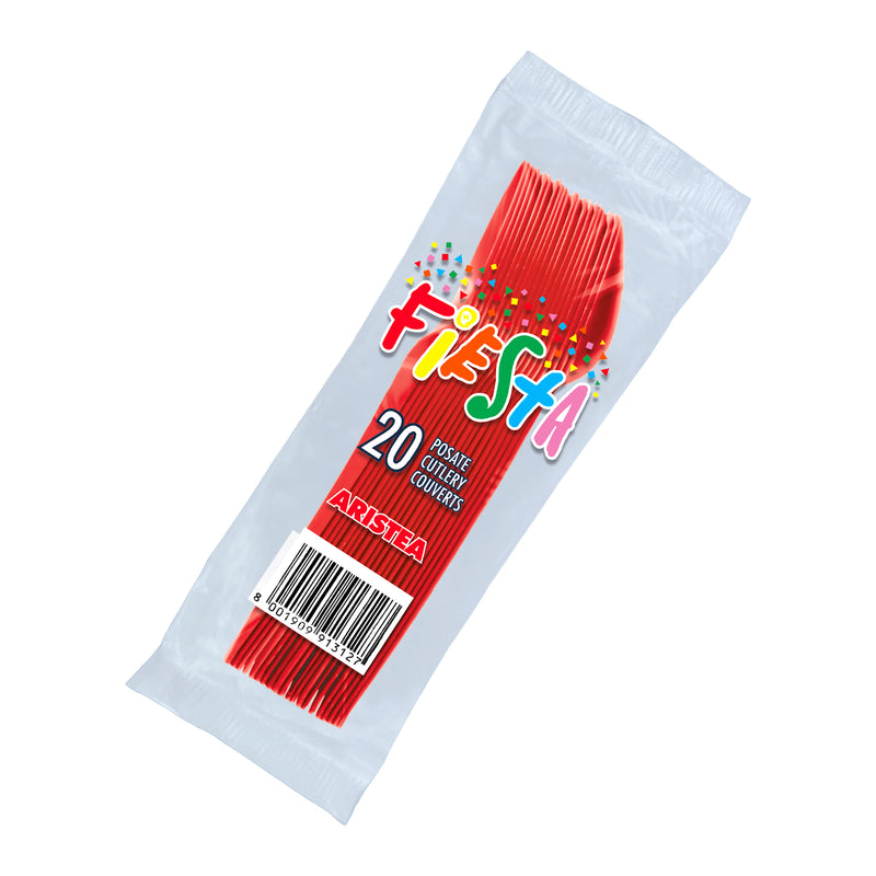 20 CUCCHIAI ROSSI RIUTILIZZABILI FIESTA