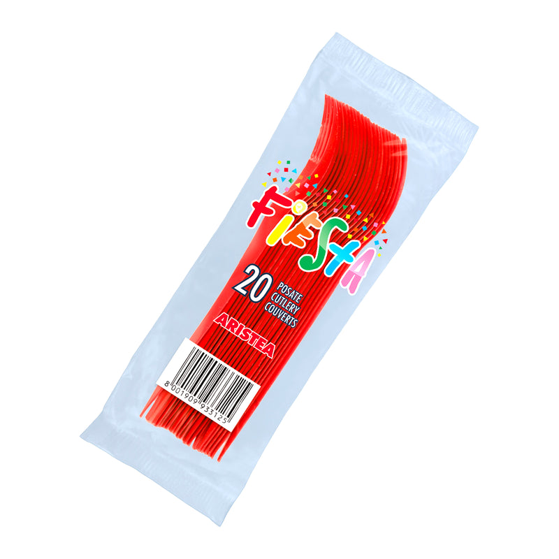 20 FORCHETTE ROSSE RIUTILIZZABILI FIESTA