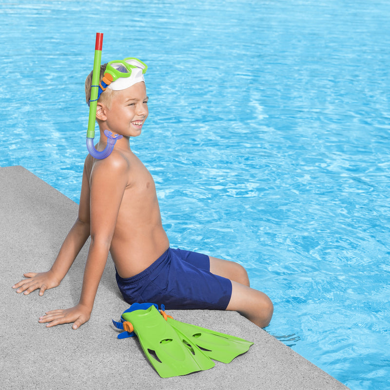 BW25019 SET SNORKELING CON PINNE EXPLORA ESSENTIAL 7-14 ANNI