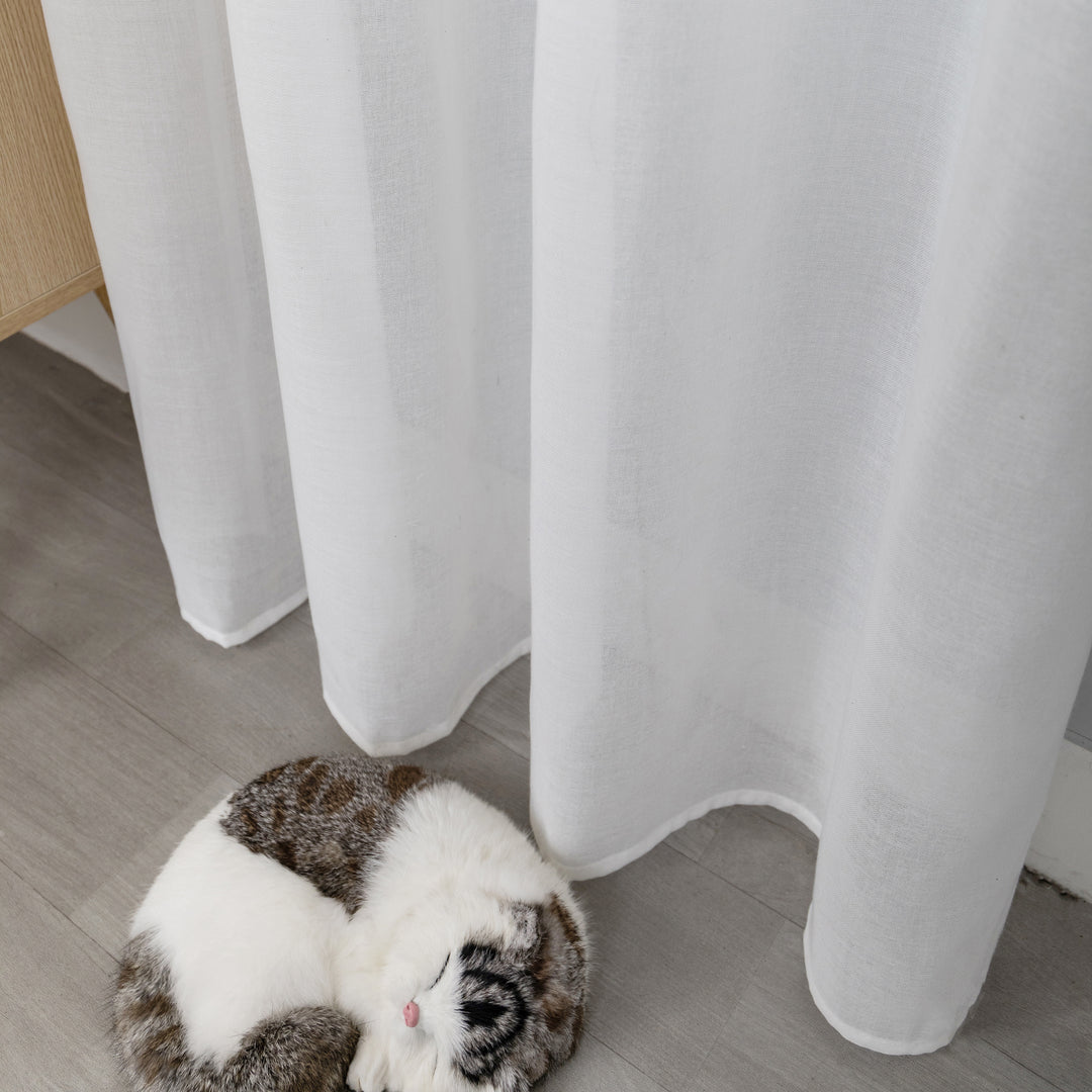 TENDA SHABBY CHIC MISTO LINO CON CENTRINI 1 PANNELLO 140X275CM