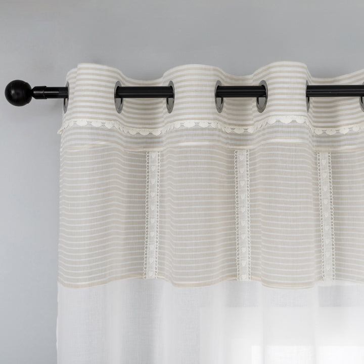 TENDA SHABBY CHIC CON ORLO MERLETTO 1 PANNELLO 140X275CM
