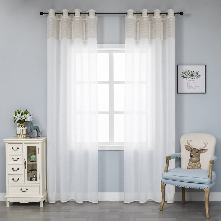 TENDA SHABBY CHIC CON ORLO MERLETTO 1 PANNELLO 140X275CM