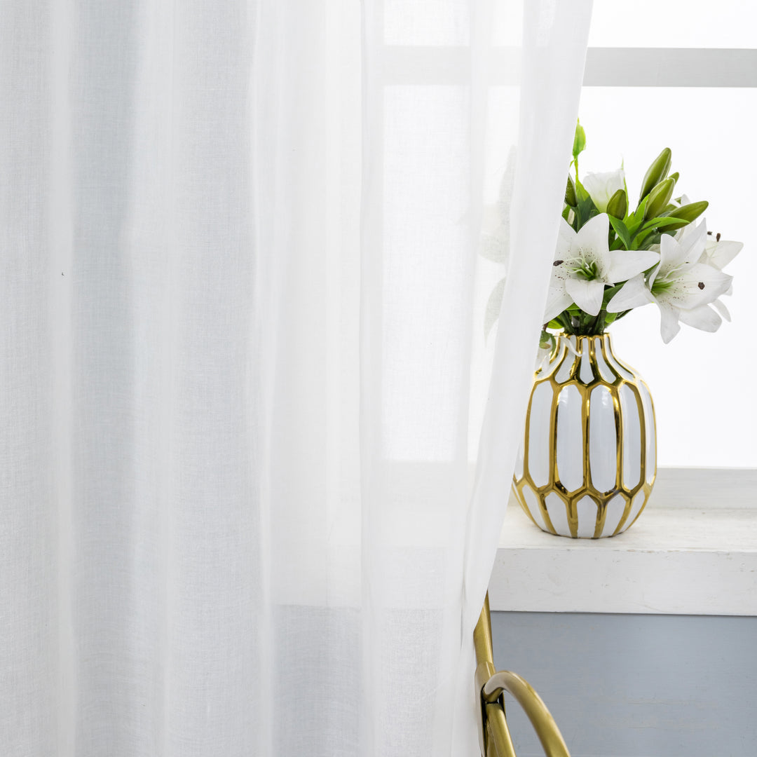 TENDA SHABBY CHIC CON ORLO MERLETTO 1 PANNELLO 140X275CM