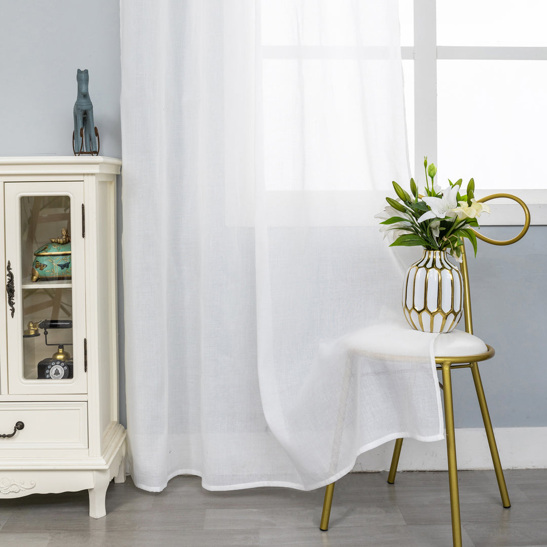 TENDA SHABBY CHIC CON ORLO MERLETTO 1 PANNELLO 140X275CM