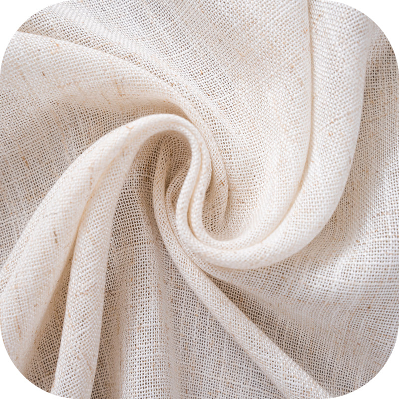COPPIA TENDE CRETA SEMI FILTRANTI SIMIL LINO 2X55X130CM NATURALE