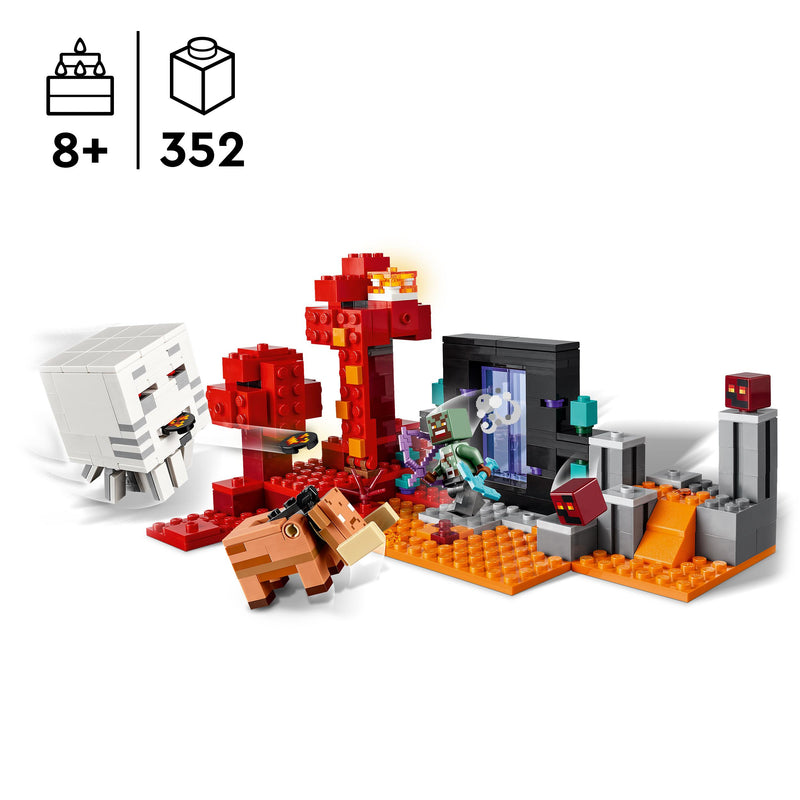 LEGO 21255 MINECRAFT AGGUATO NEL PORTALE DEL NETHER