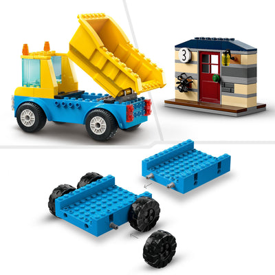 LEGO 60391 CITY GREAT VEHICLES CAMION DA CANTIERE E GRU CON PALLA DA DEMOLIZIONE