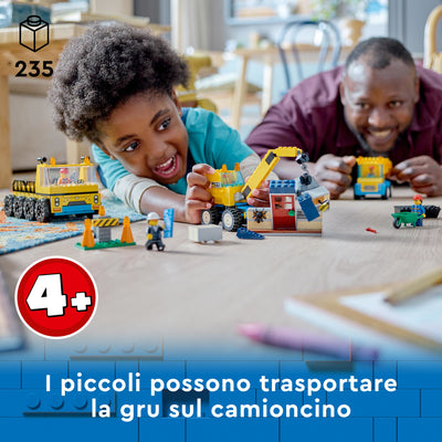 LEGO 60391 CITY GREAT VEHICLES CAMION DA CANTIERE E GRU CON PALLA DA DEMOLIZIONE