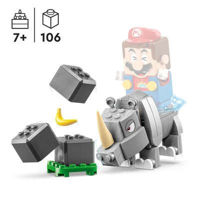 LEGO 71420 SUPER MARIO PACK DI ESPANSIONE RAMBI IL RINOCERONTE