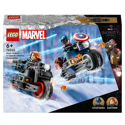 LEGO 76260 SUPER HEROES MOTOCICLETTE DI BLACK WIDOW E CAPTAIN AMERICA