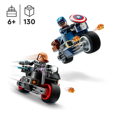 LEGO 76260 SUPER HEROES MOTOCICLETTE DI BLACK WIDOW E CAPTAIN AMERICA