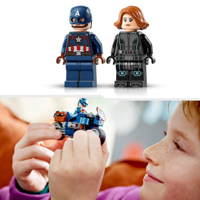 LEGO 76260 SUPER HEROES MOTOCICLETTE DI BLACK WIDOW E CAPTAIN AMERICA