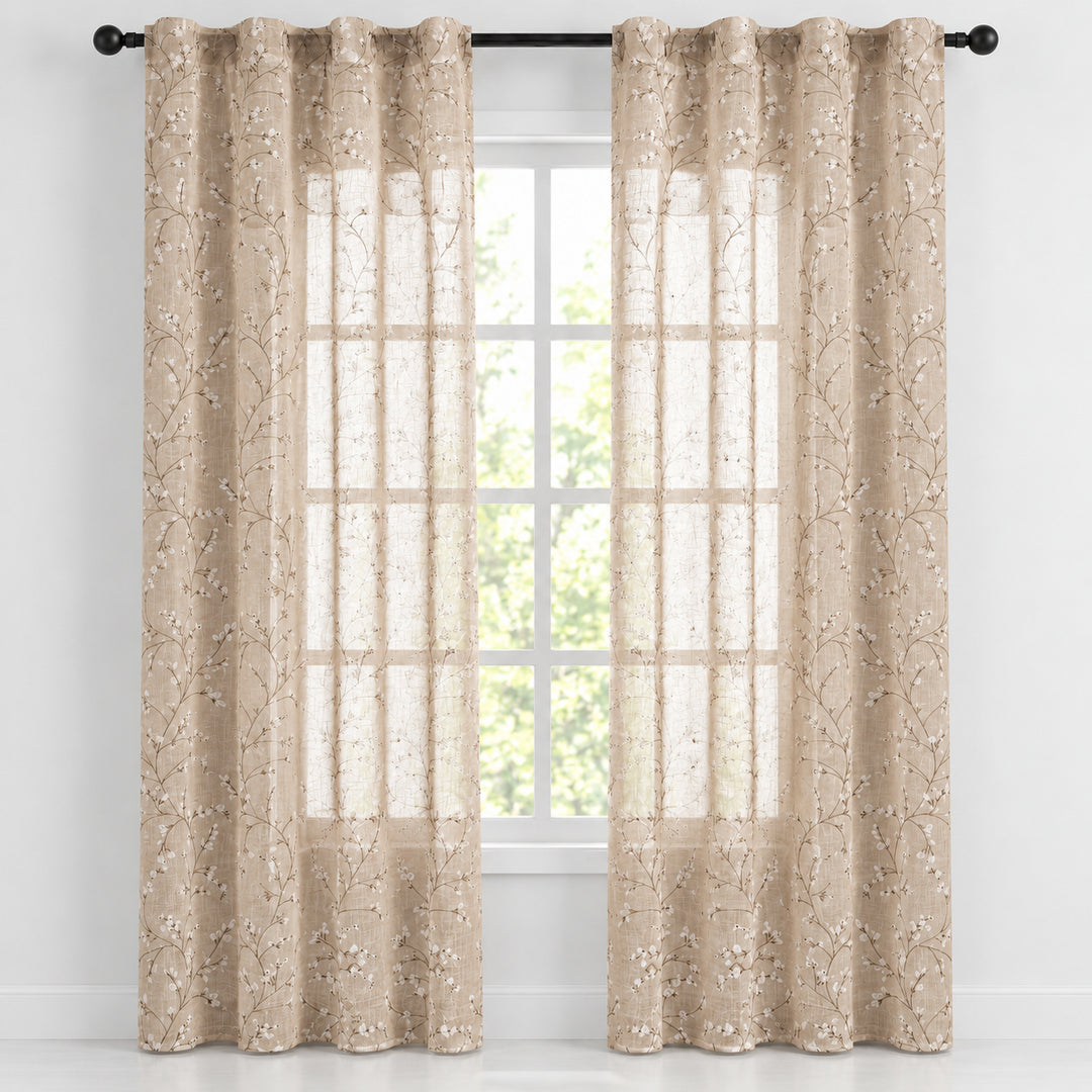 COPPIA TENDE ANTIGUA SEMI FILTRANTI FANTASIA MAGNOLIA 2X70X220CM MAGGESE