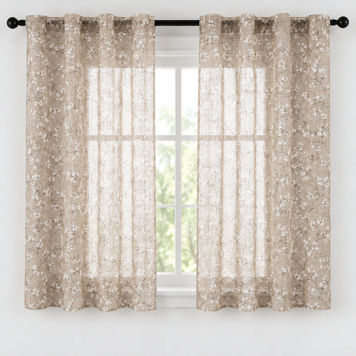 COPPIA TENDE ANTIGUA SEMI FILTRANTI FANTASIA MAGNOLIA 2X70X150CM MAGGESE