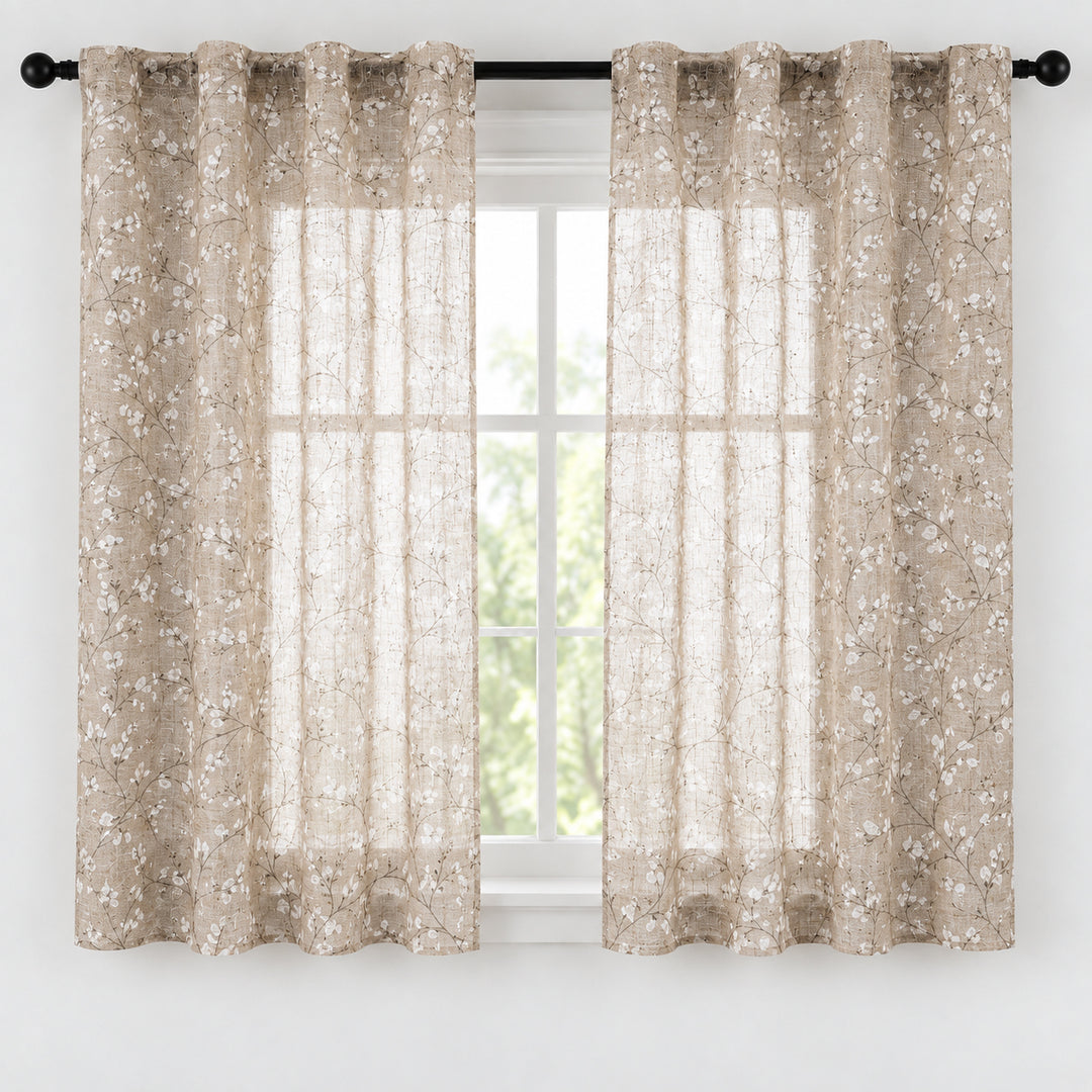 COPPIA TENDE ANTIGUA SEMI FILTRANTI FANTASIA MAGNOLIA 2X55X150CM MAGGESE