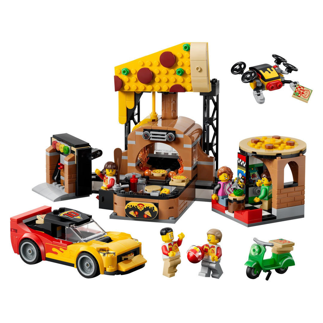LEGO 60496 CENTRO DI CONSEGNA PIZZE CON VEICOLI