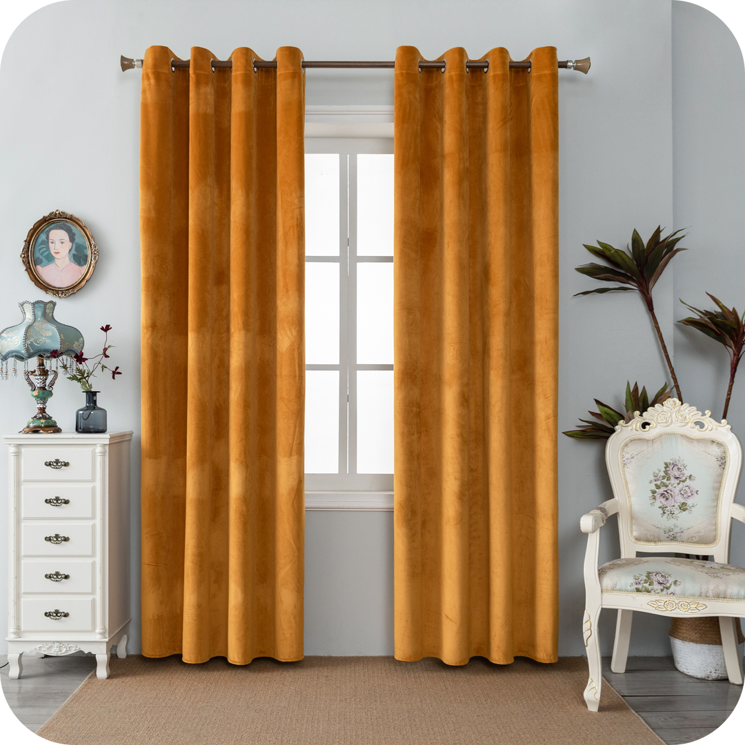 TENDA ADELAIDE OSCURANTE IN VELLUTO 1 PANNELLO 140X260CM AMBRA