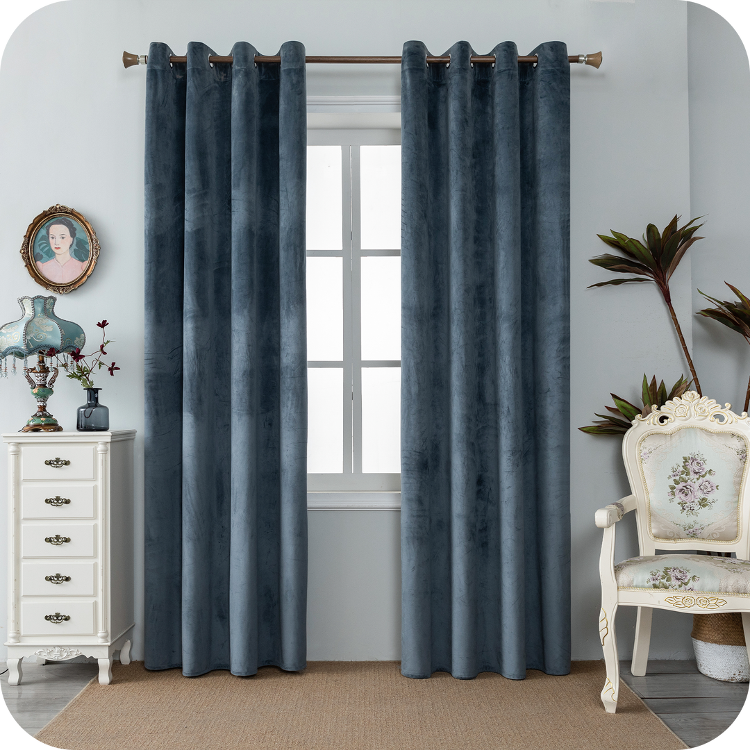 TENDA ADELAIDE OSCURANTE IN VELLUTO 1 PANNELLO 140X220CM GRIGIO