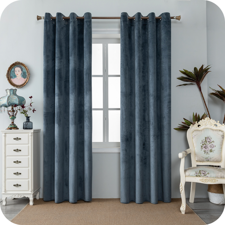 TENDA ADELAIDE OSCURANTE IN VELLUTO 1 PANNELLO 140X220CM GRIGIO