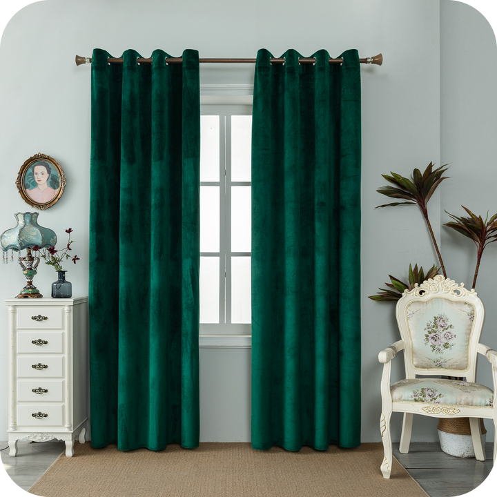 TENDA ADELAIDE OSCURANTE IN VELLUTO 1 PANNELLO 140X240CM VERDE