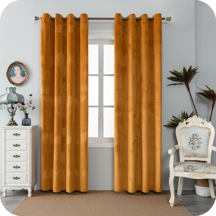 TENDA ADELAIDE OSCURANTE IN VELLUTO 1 PANNELLO 140X240CM AMBRA