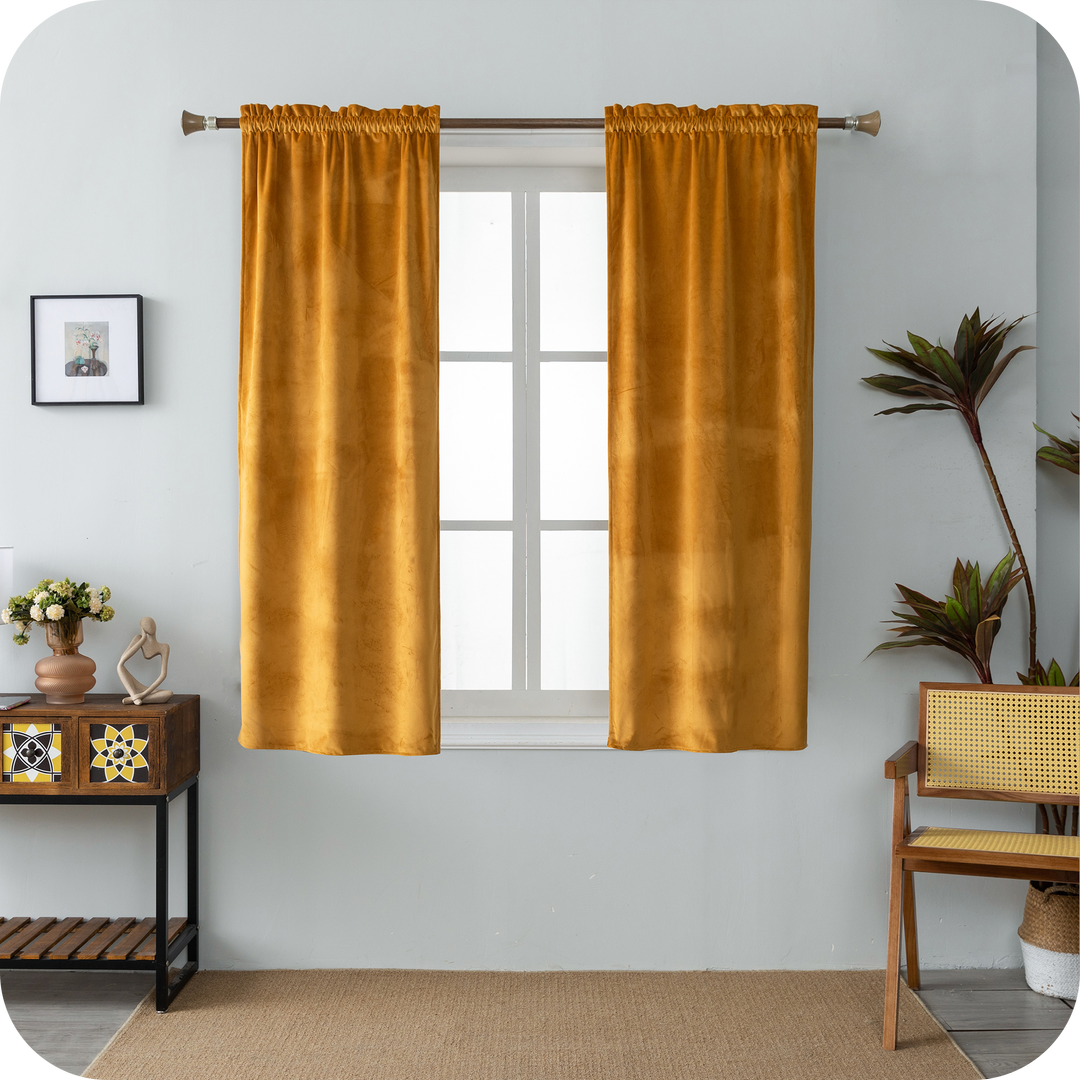 TENDA ADELAIDE OSCURANTE IN VELLUTO 2X55X150CM AMBRA
