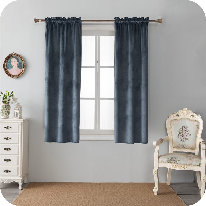 TENDA ADELAIDE OSCURANTE IN VELLUTO 2X55X150CM GRIGIO
