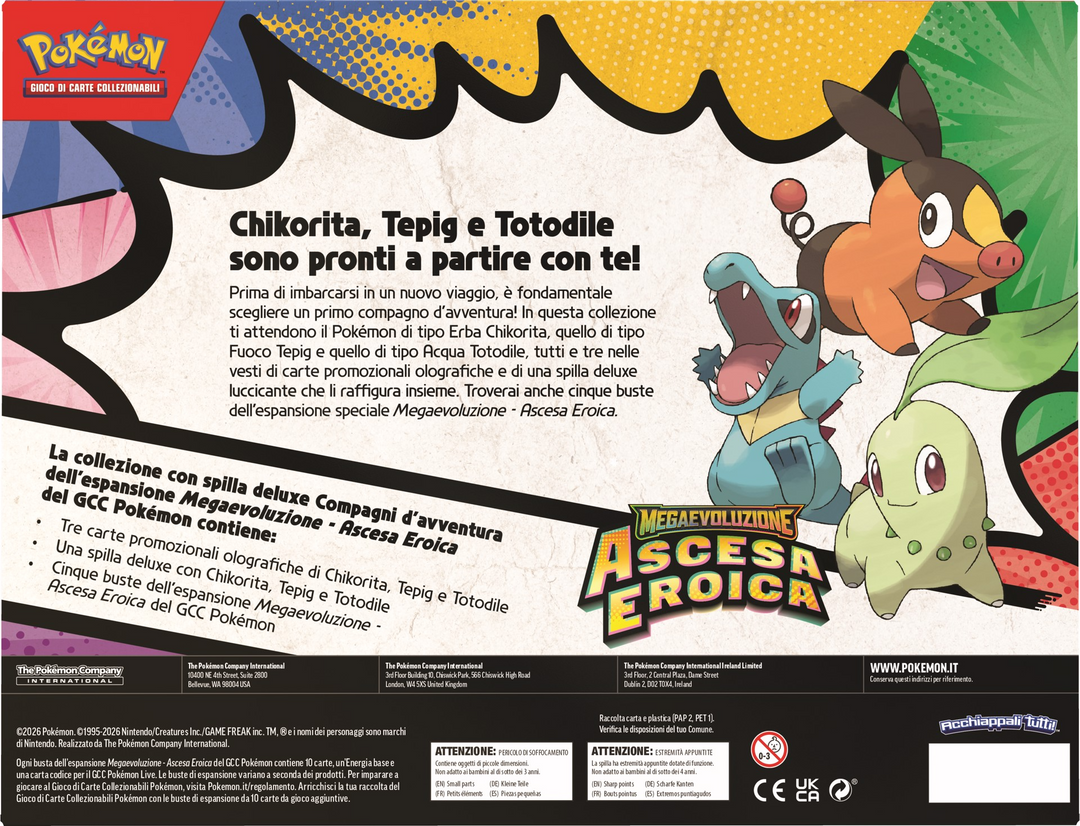 PK10301 POKEMON MEGAEVOLUZIONE ASCESA EROICA - COLLEZIONE CON SPILLA DELUXE (Compagni d&