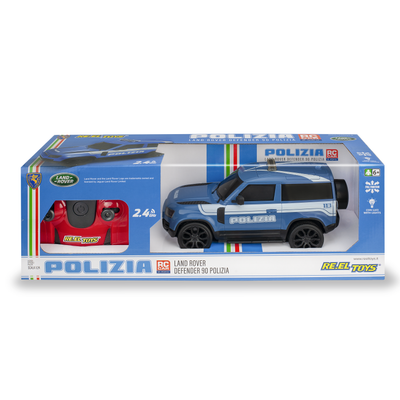 AUTO RADIOCOMANDATA LAND ROVER DEFENDER POLIZIA STRADALE 1:24