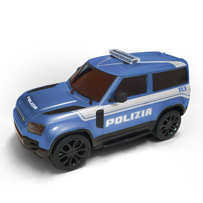 AUTO RADIOCOMANDATA LAND ROVER DEFENDER POLIZIA STRADALE 1:24